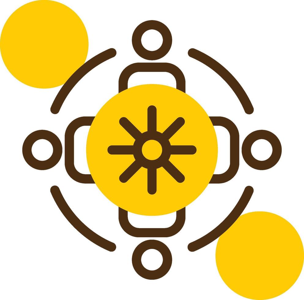 Group discussion circle Yellow Lieanr Circle Icon vector