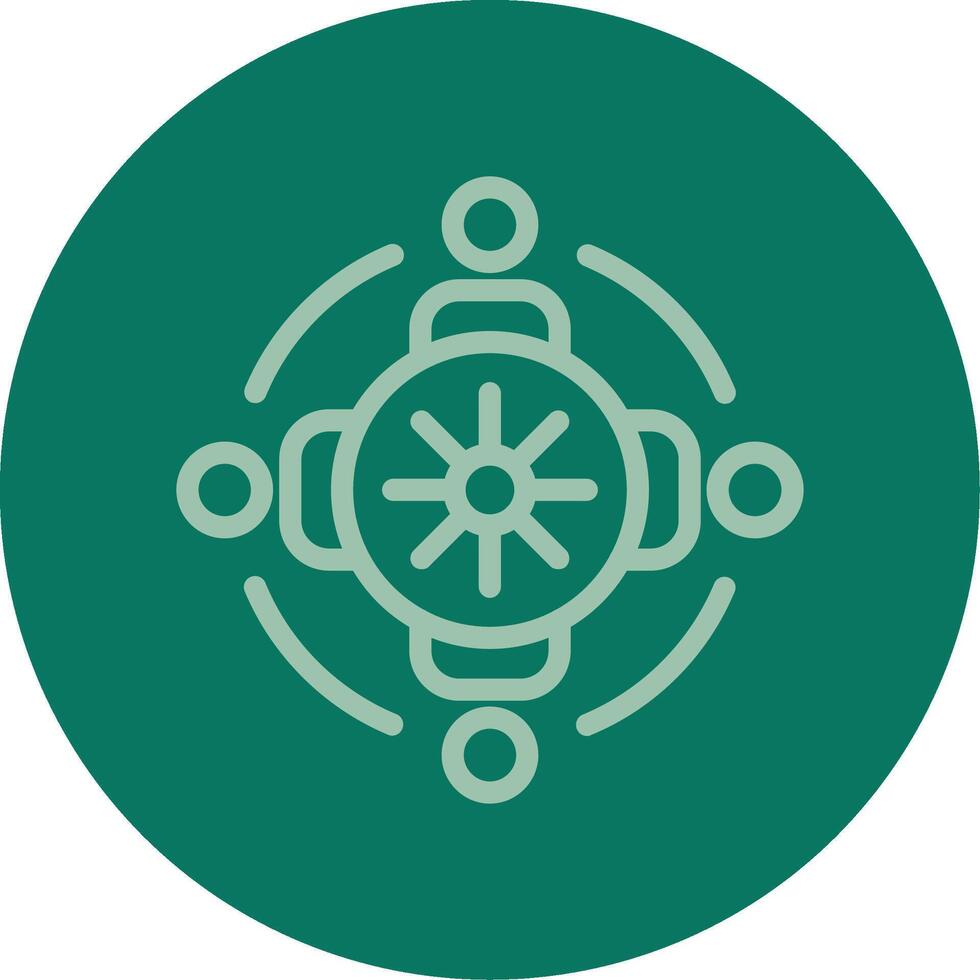 Group discussion circle Line Multi color Icon vector