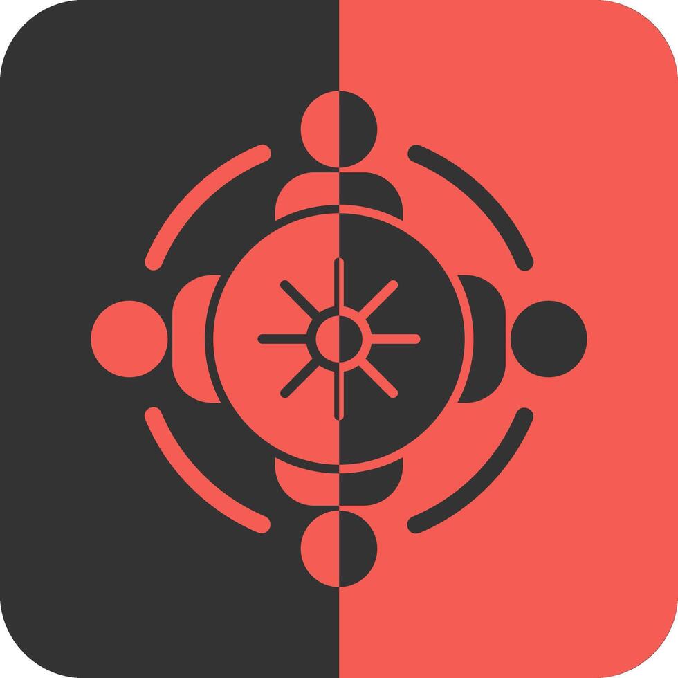 Group discussion circle Red Inverse Icon vector