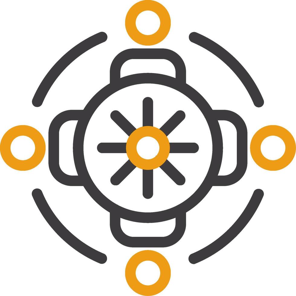Group discussion circle Line Circle Icon vector
