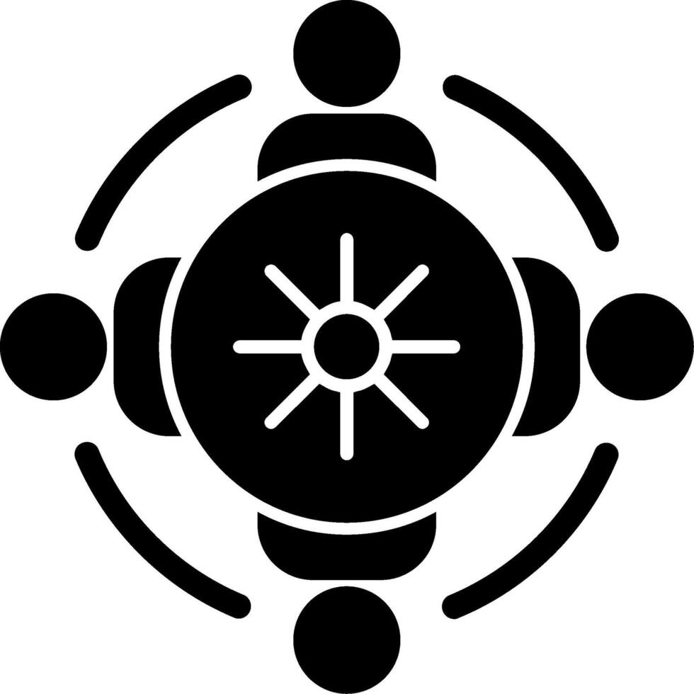 Group discussion circle Glyph Icon vector