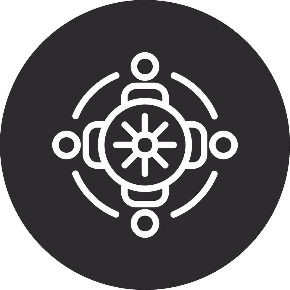 Group discussion circle Inverted Icon vector