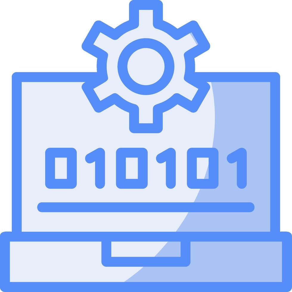 Swift Skill Line Filled Blue Icon vector