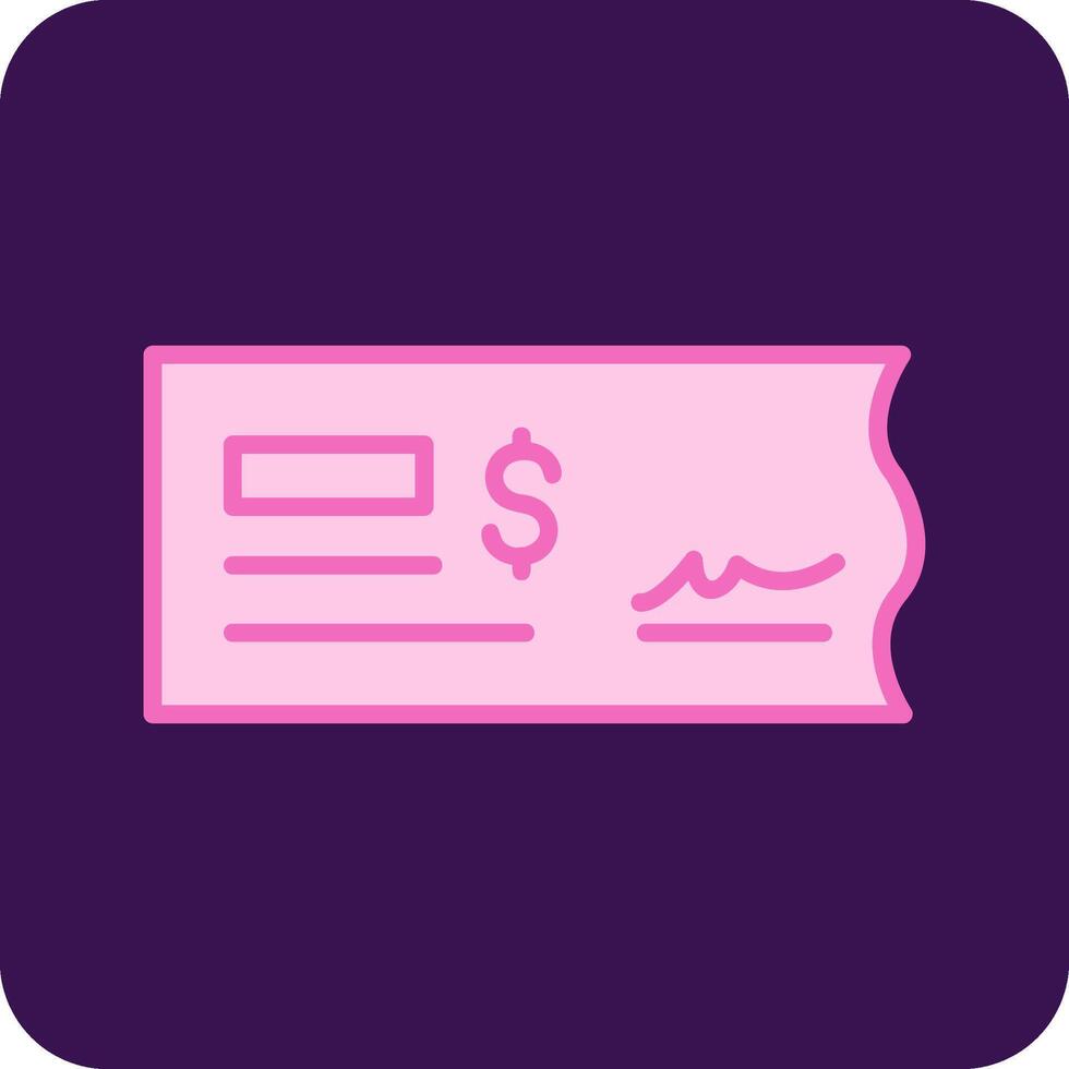 Bank Check Vector Icon