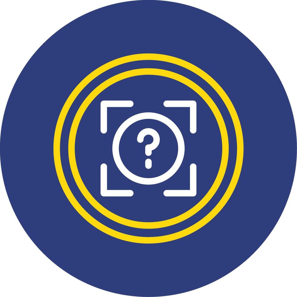 Snap Quiz Dual Line Circle Icon vector