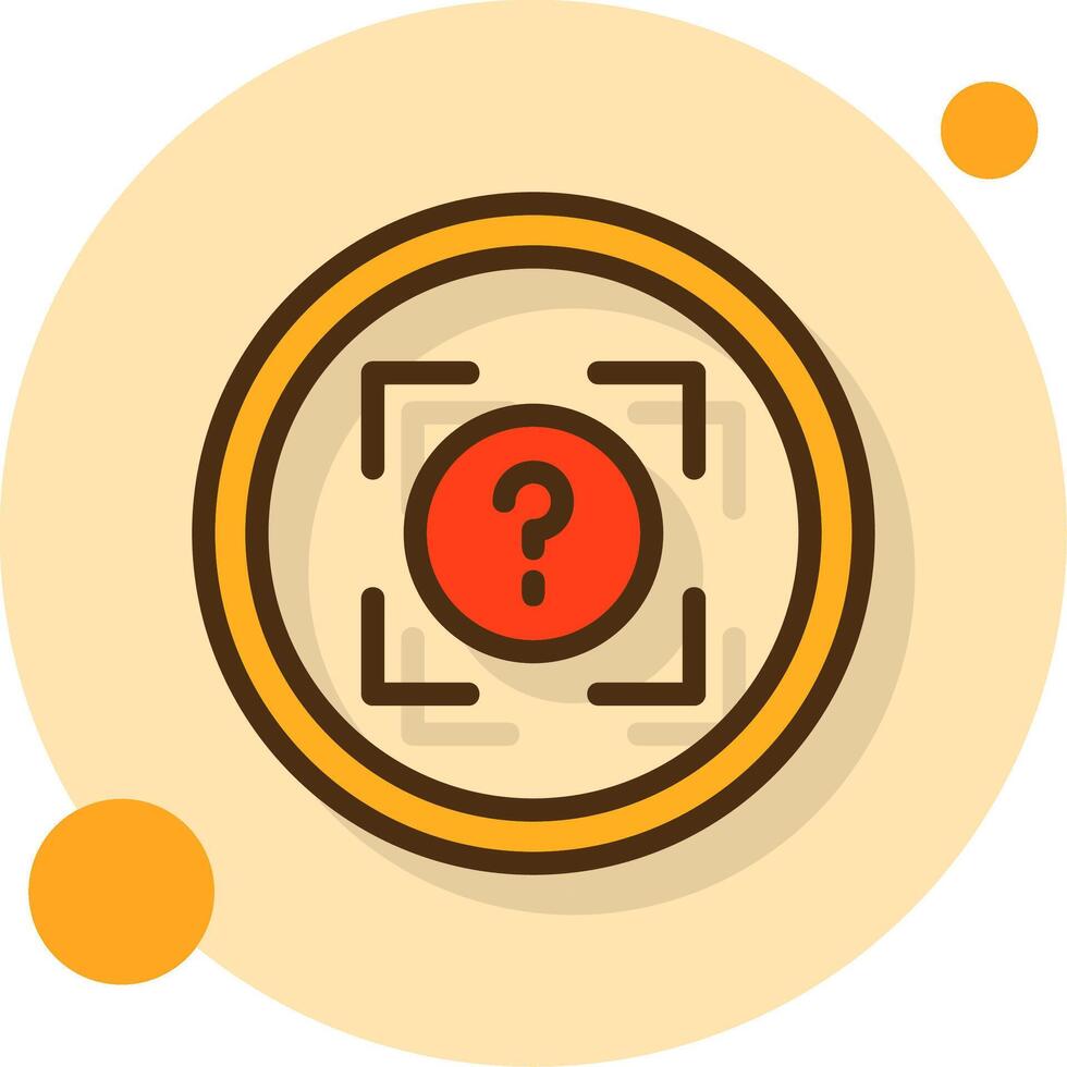 Snap Quiz Filled Shadow Circle Icon vector