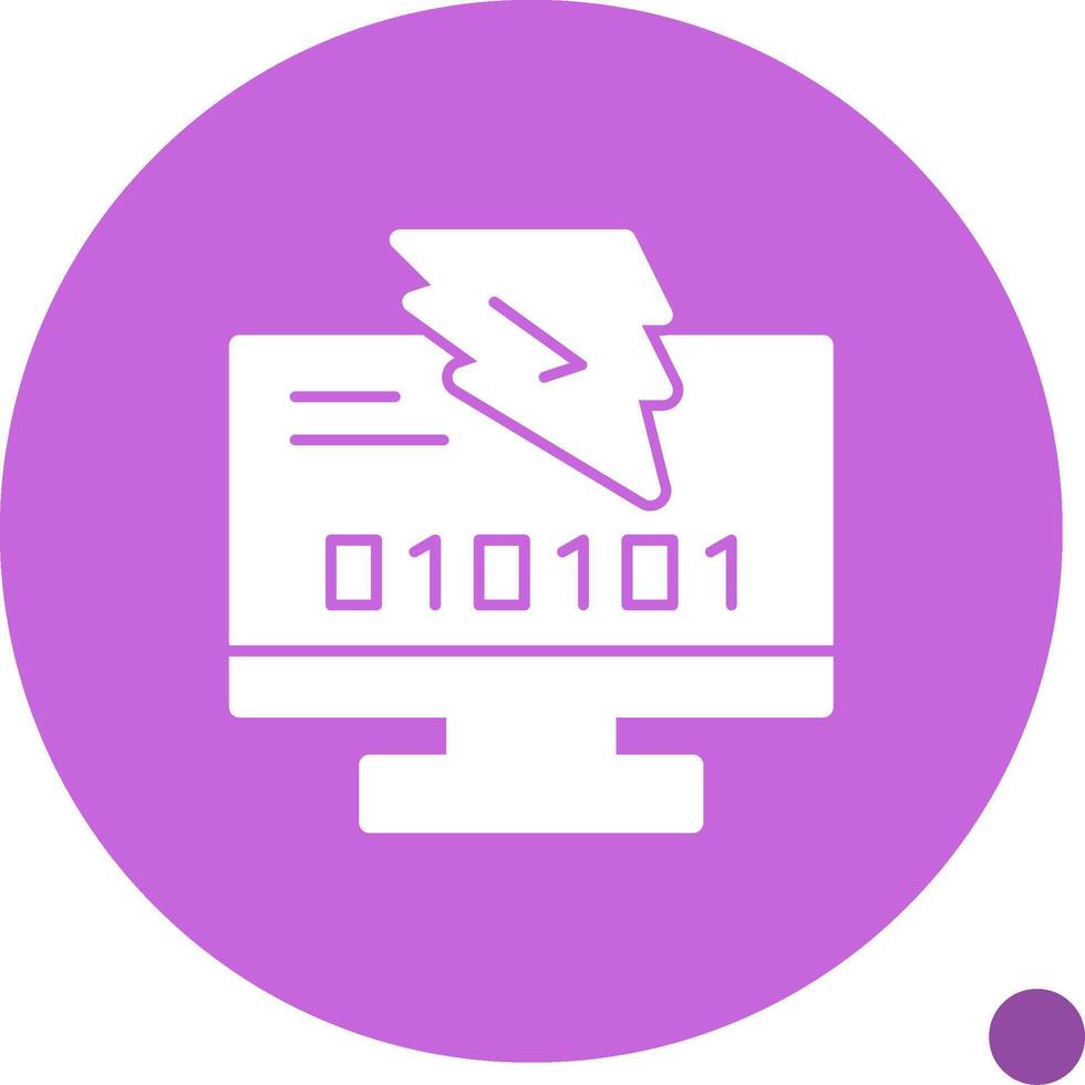 Byte Blitz Glyph Shadow Icon vector