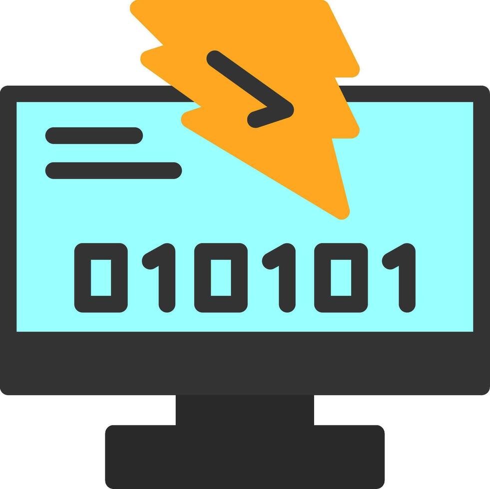 Byte Blitz Flat Icon vector