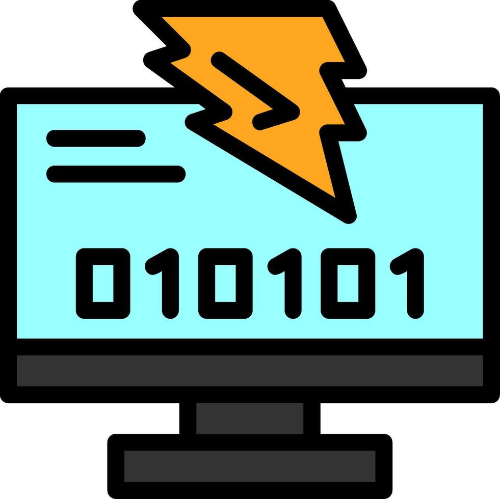 Byte Blitz Line Filled Icon vector