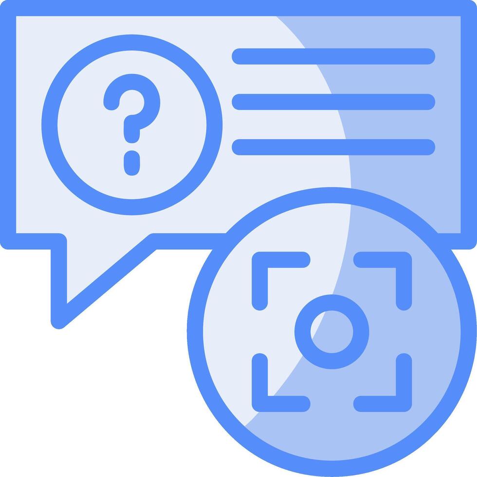 Quiz Snap Line Filled Blue Icon vector