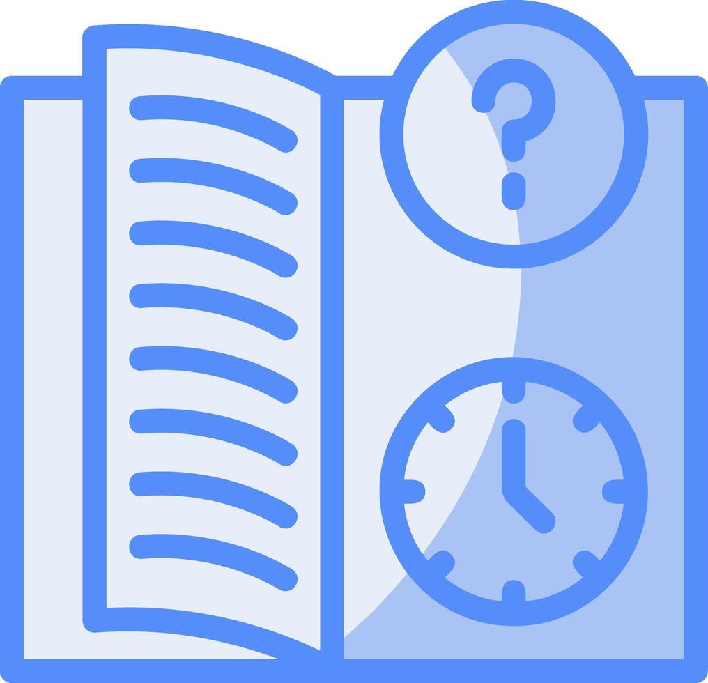 Quiz Flex Line Filled Blue Icon vector