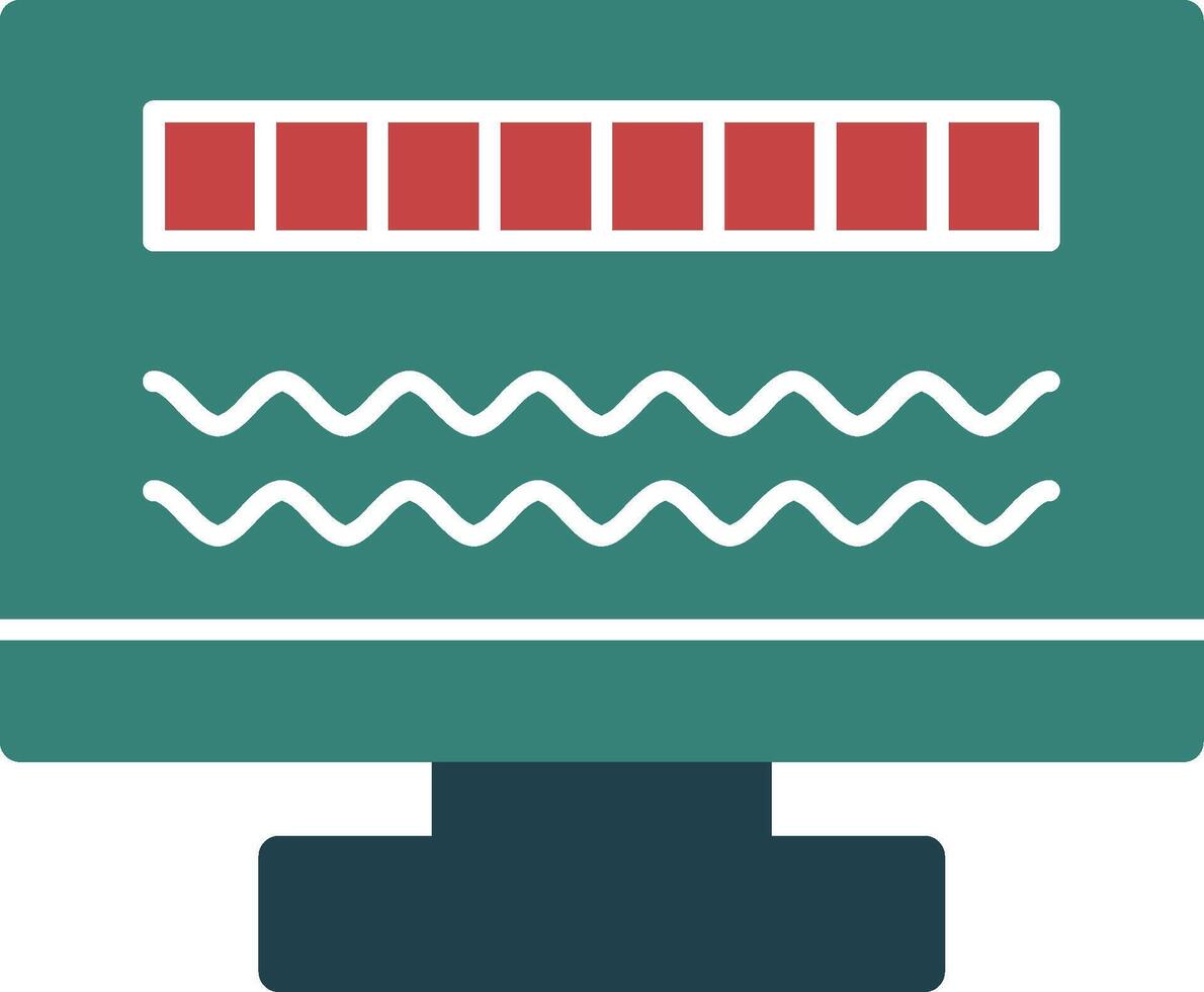 Byte Wave Glyph Two Color Icon vector