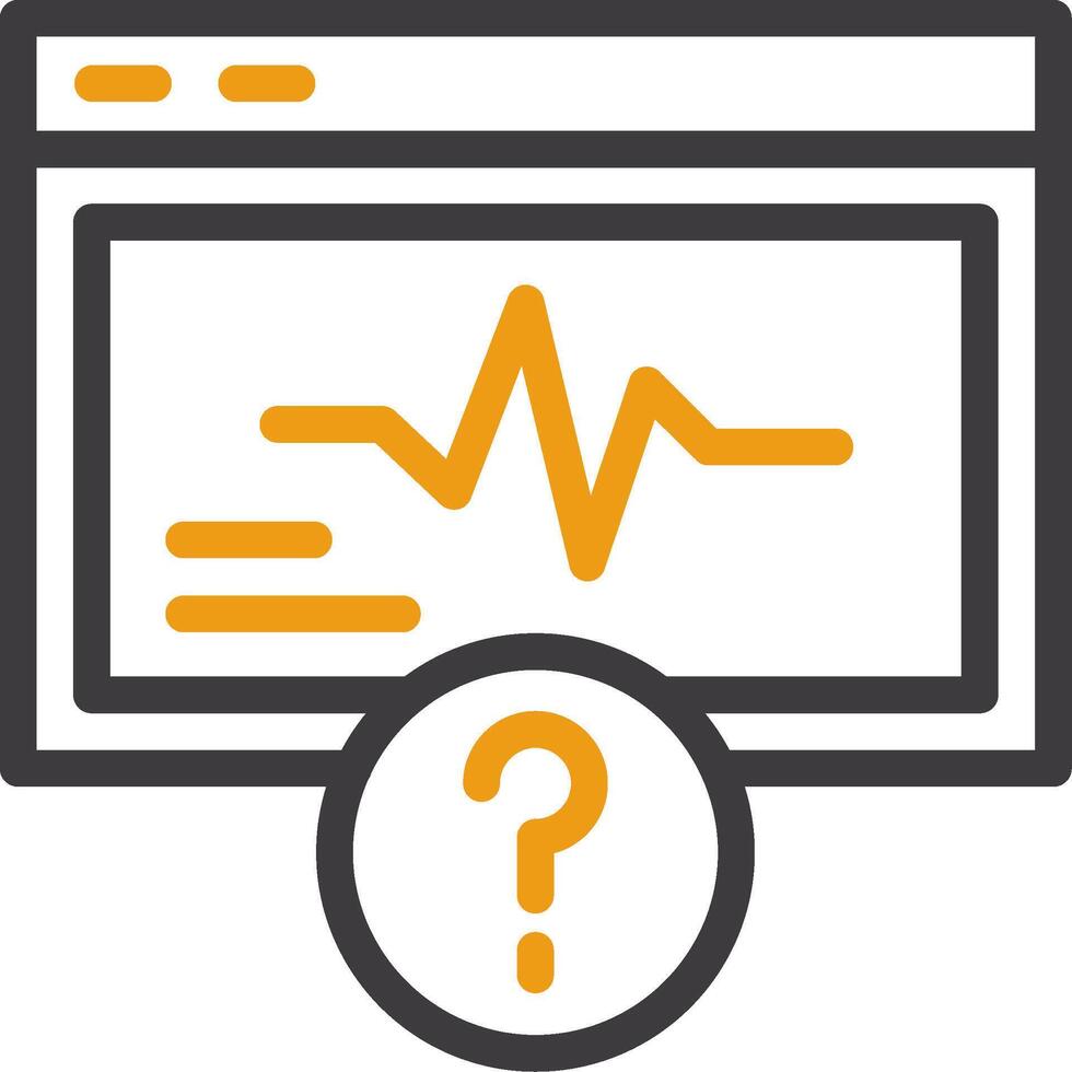 Quiz Pulse Line Circle Icon vector