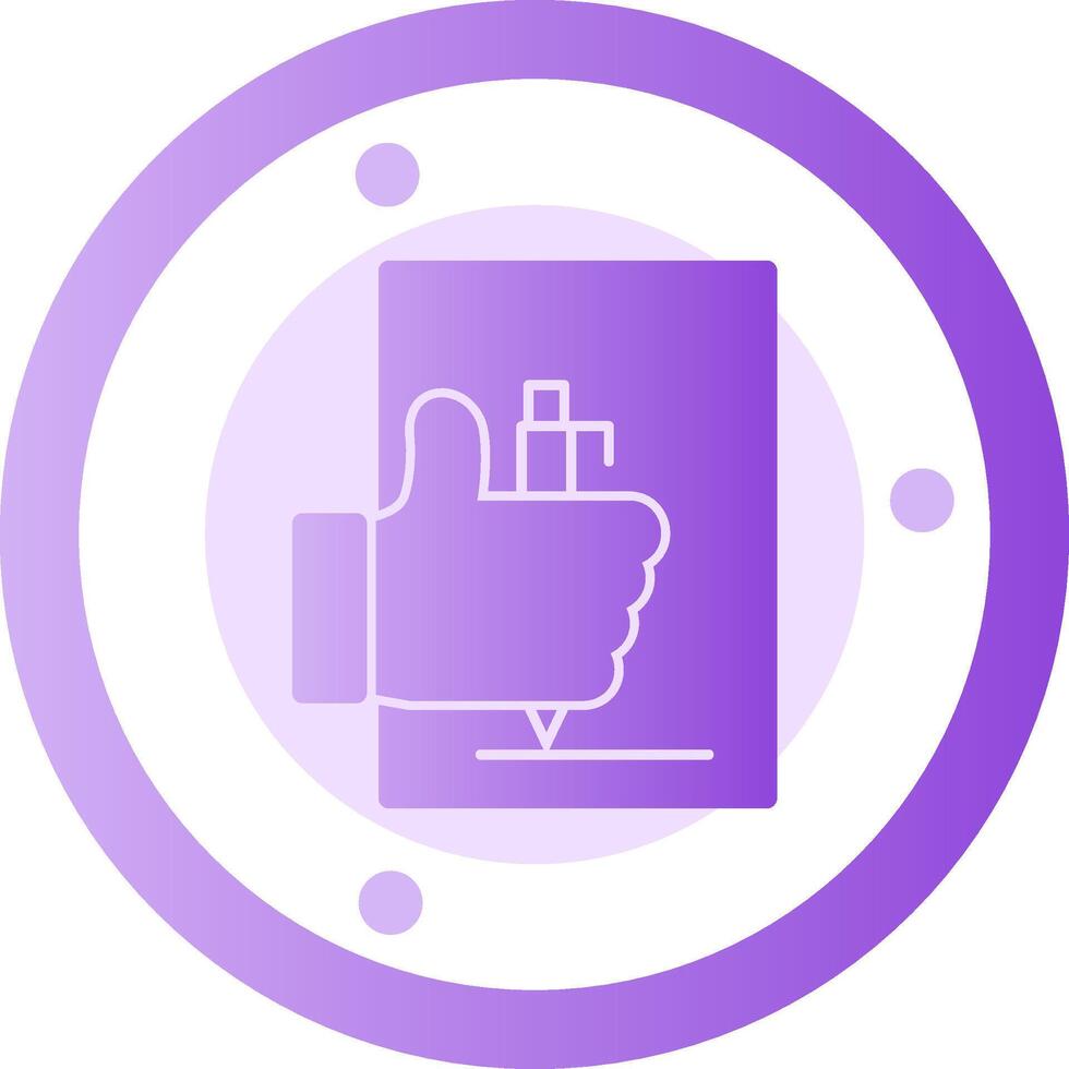 Hand with pen for note taking Glyph Gradient Icon vector