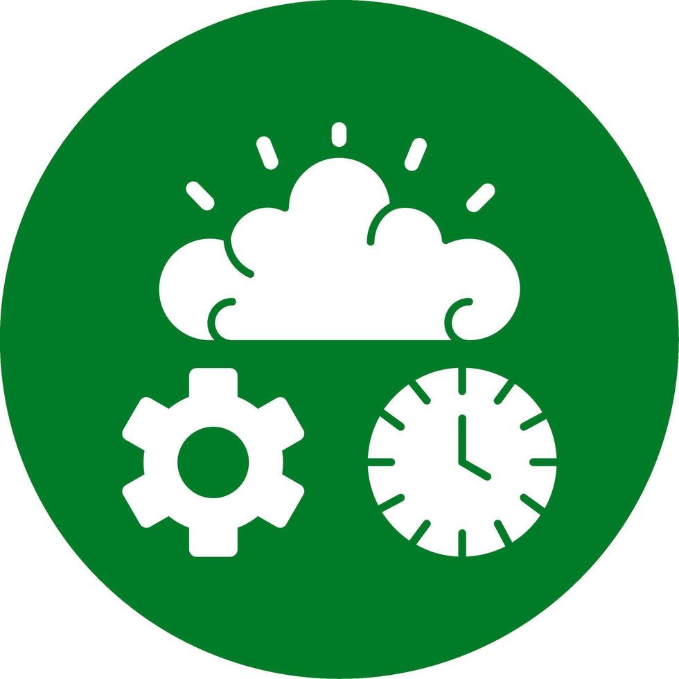 Quick Brain Glyph Circle Icon vector