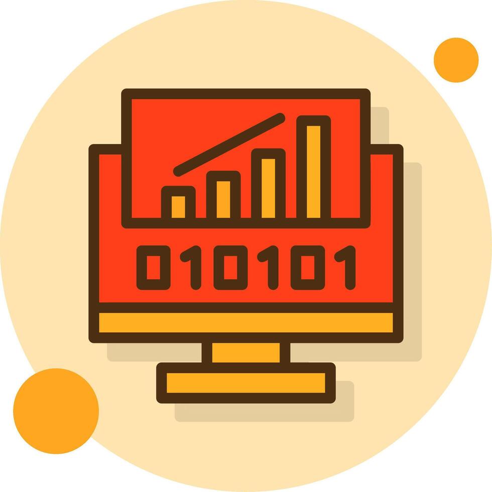 Byte Rise Filled Shadow Circle Icon vector