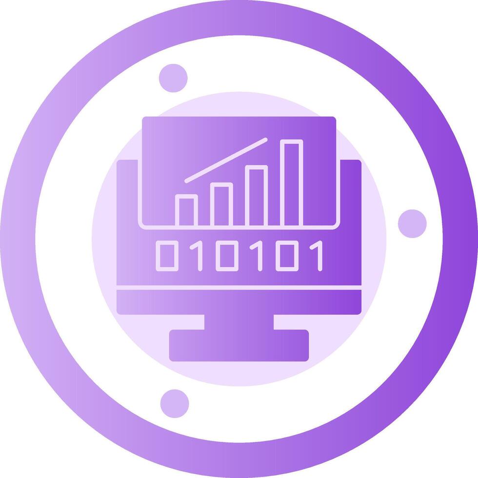 Byte Rise Glyph Gradient Icon vector