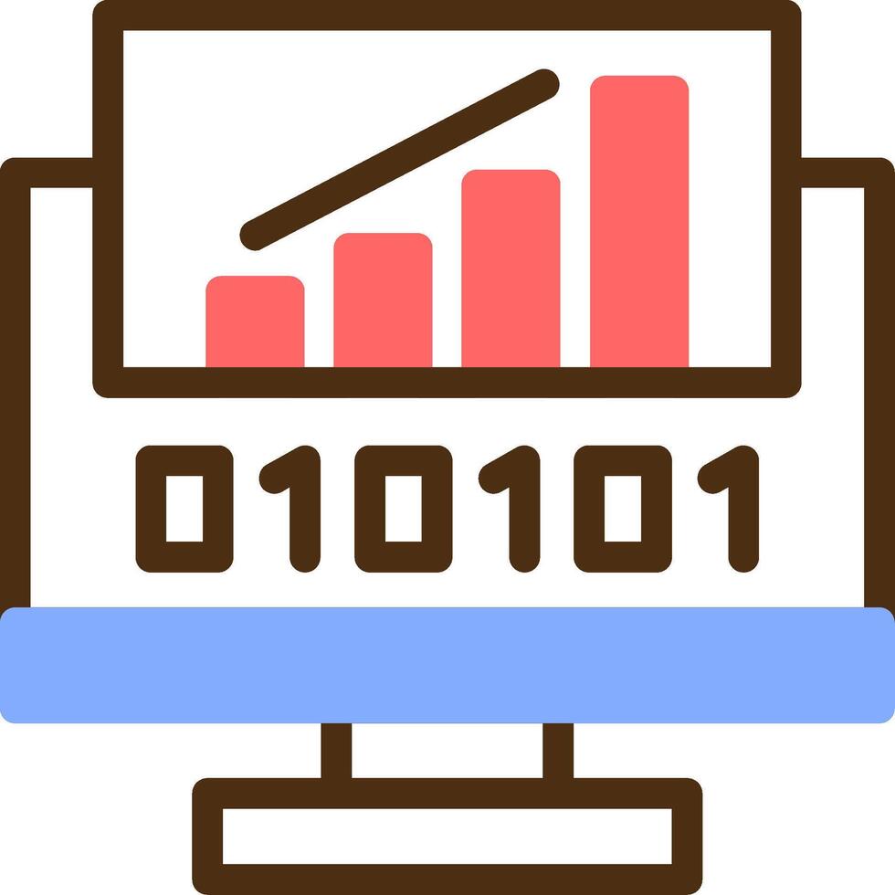 Byte Rise Color Filled Icon vector