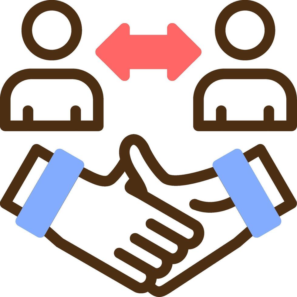 Handshake between employer and candidate Color Filled Icon vector