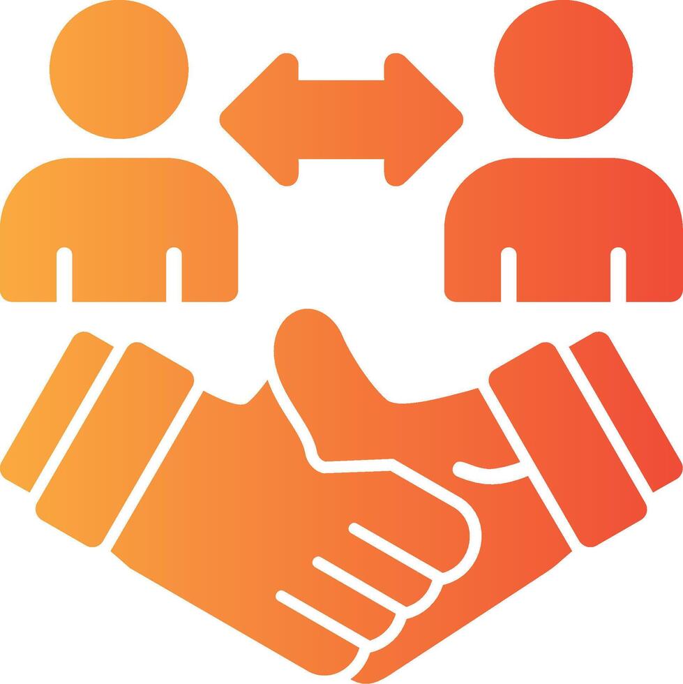Handshake between employer and candidate Solid Multi Gradient Icon vector