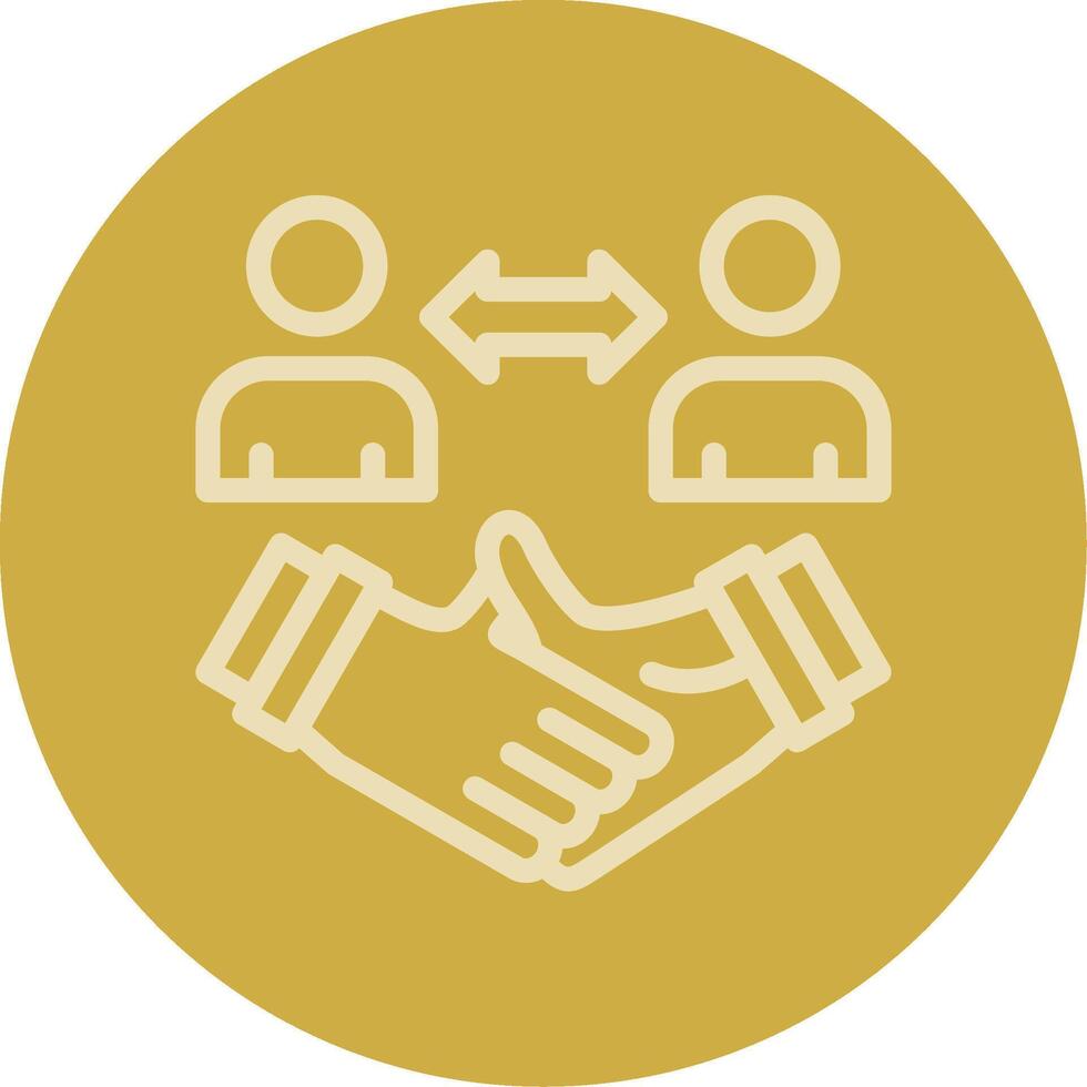Handshake between employer and candidate Line Multi color Icon vector
