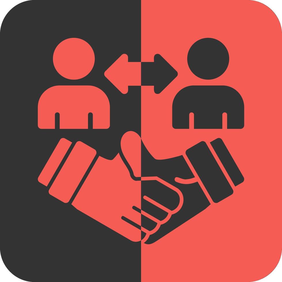 Handshake between employer and candidate Red Inverse Icon vector