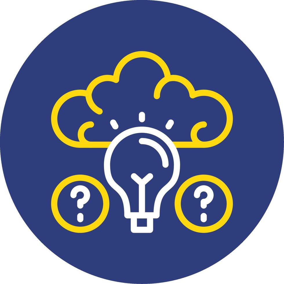 Quiz Wiz IQ Dual Line Circle Icon vector