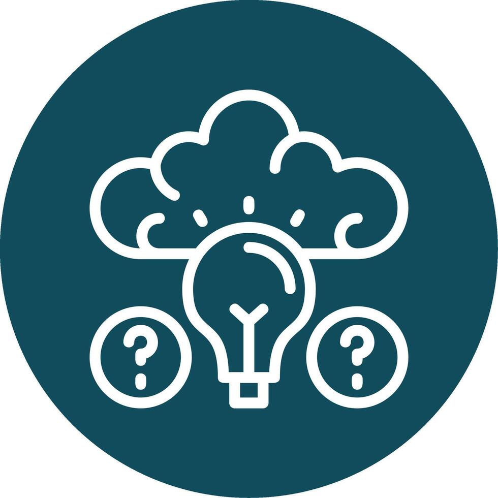 Quiz Wiz IQ Outline Circle Icon vector