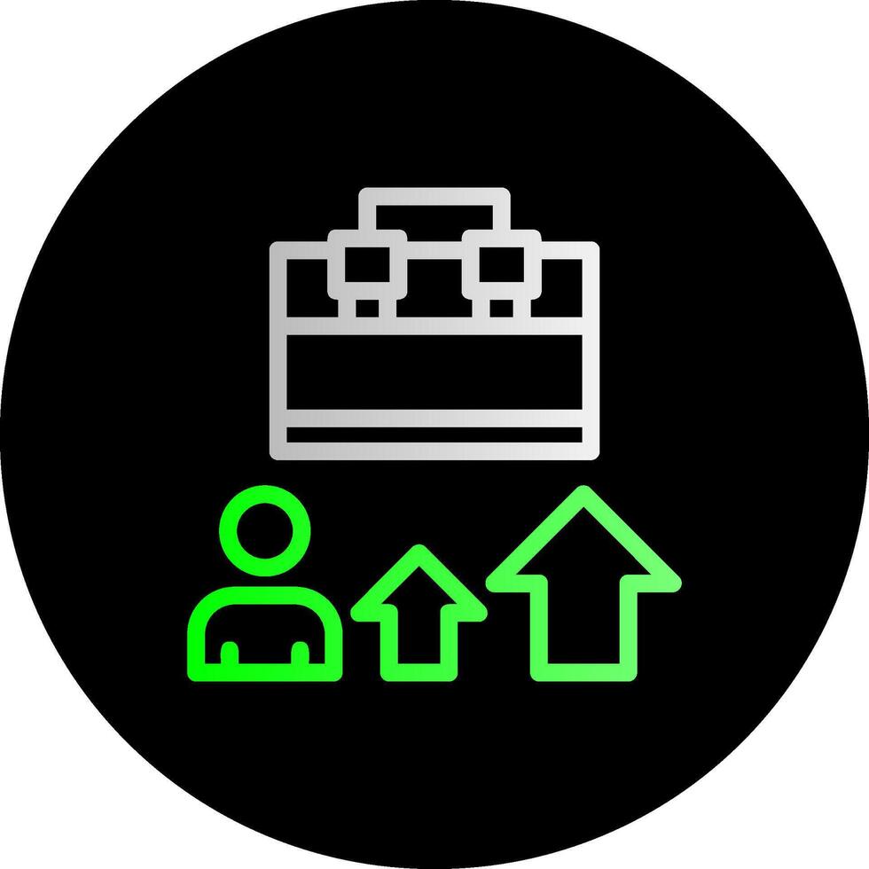 Arrow pointing to a job opportunity Dual Gradient Circle Icon vector