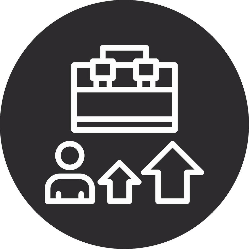 Arrow pointing to a job opportunity Inverted Icon vector