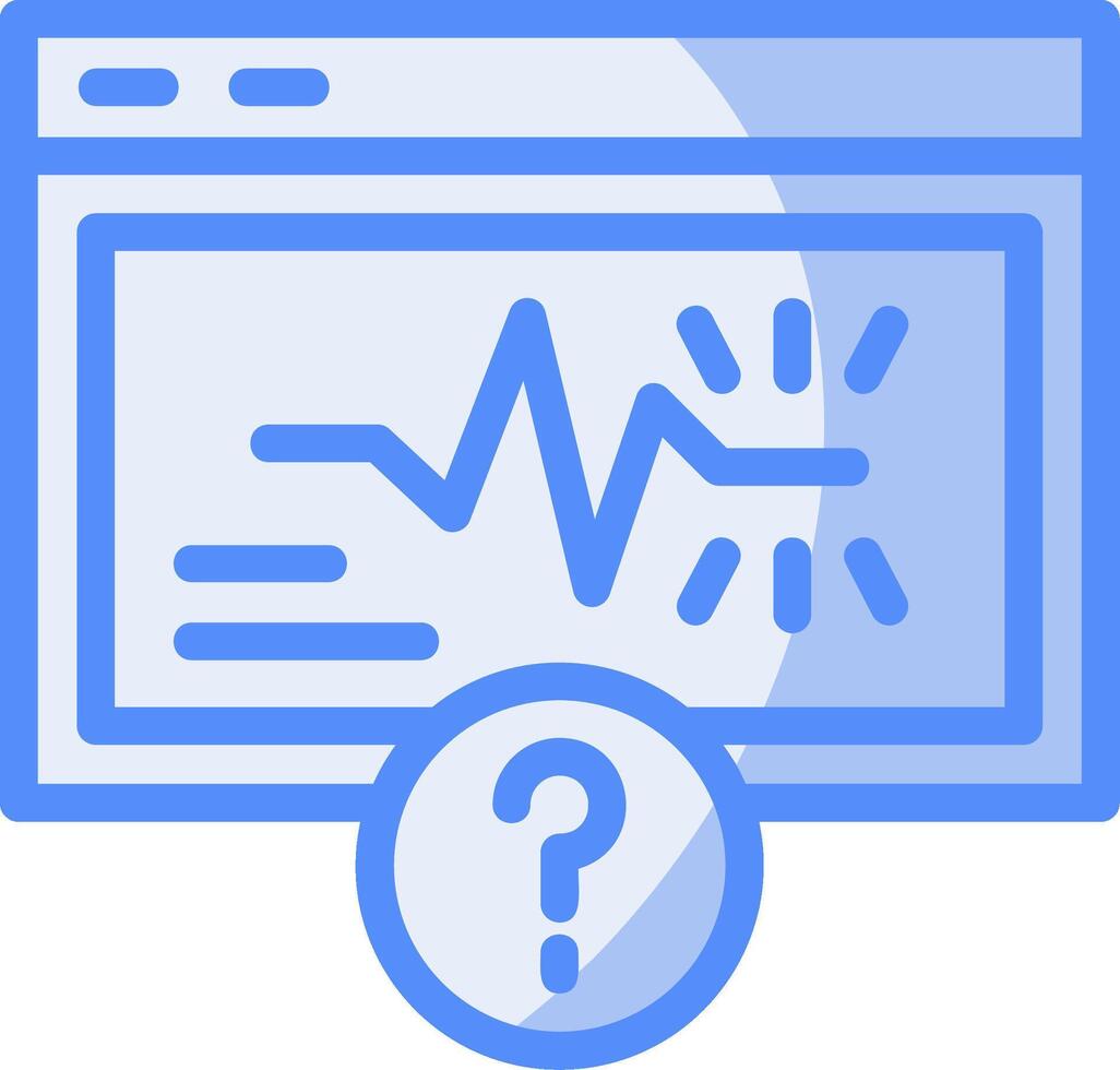 Quiz Spark Line Filled Blue Icon vector