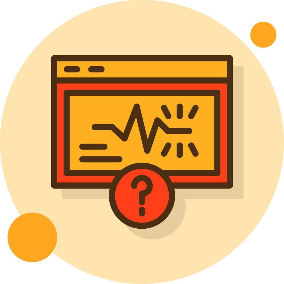 Quiz Spark Filled Shadow Circle Icon vector