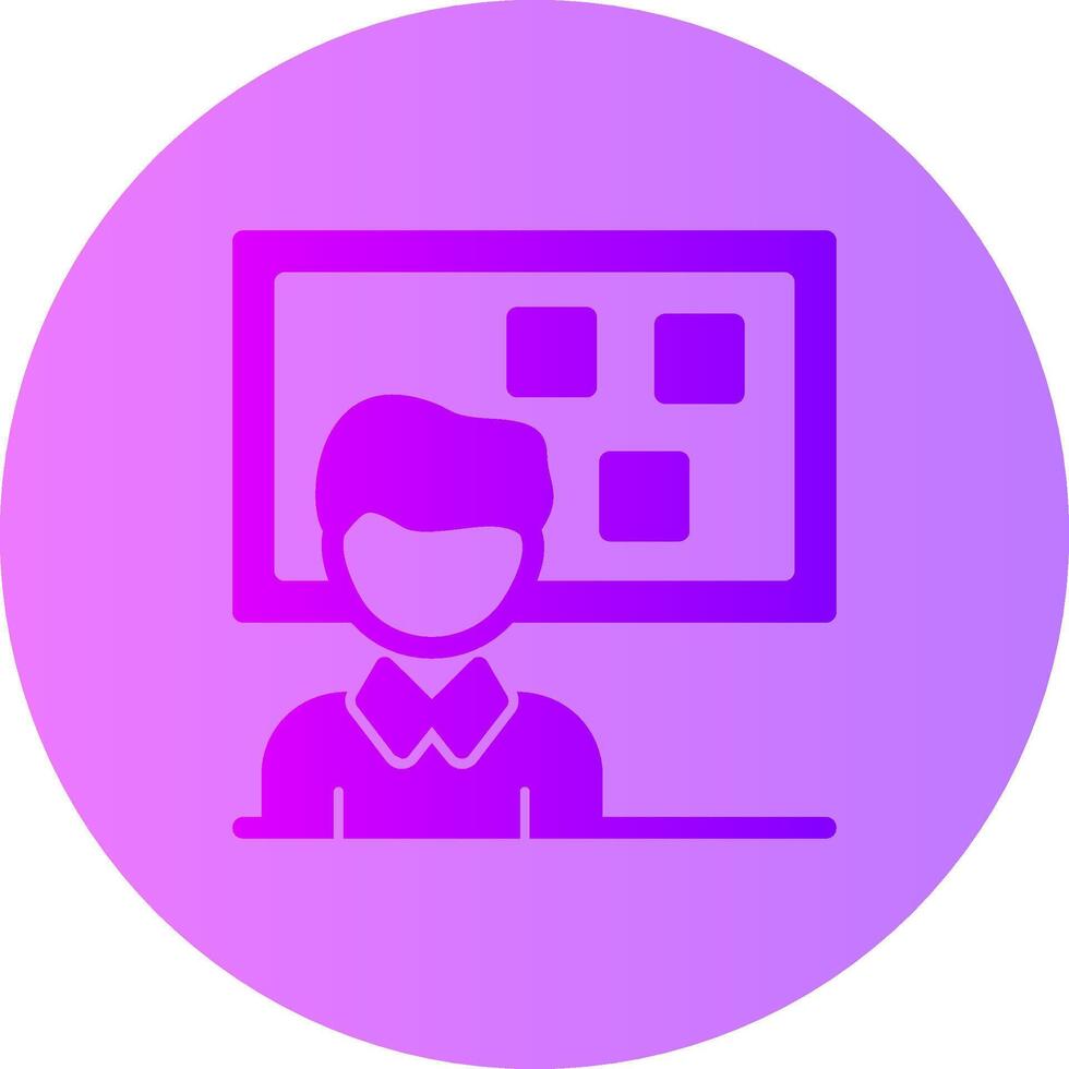 Person standing in front of a job board Gradient Circle Icon vector