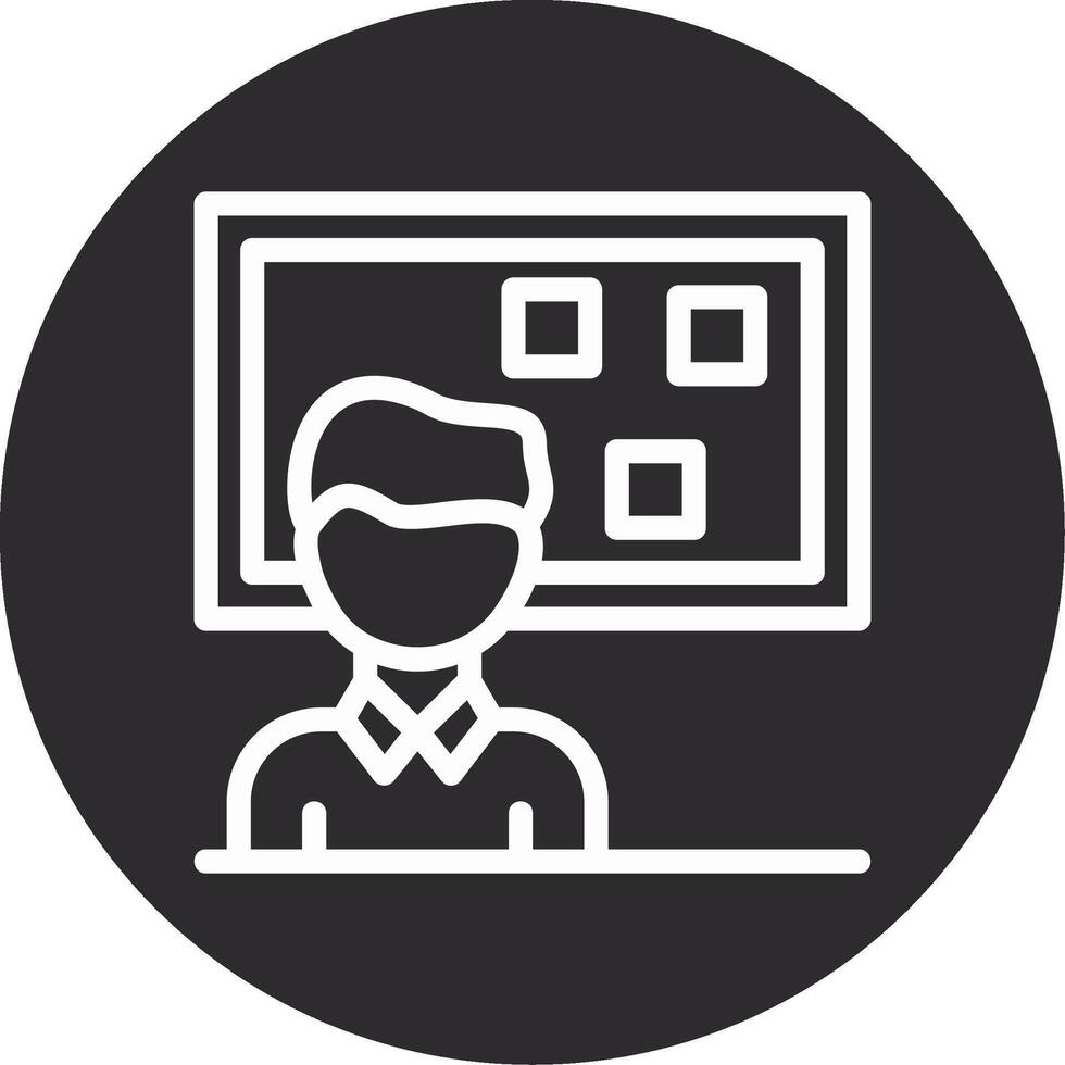 Person standing in front of a job board Inverted Icon vector