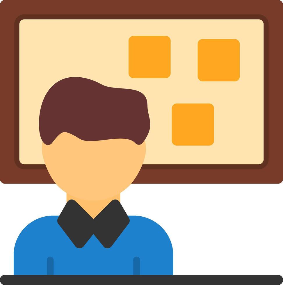 Person standing in front of a job board Flat Icon vector