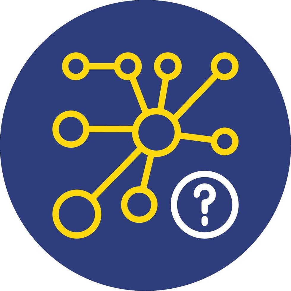 Quiz Lift Dual Line Circle Icon vector