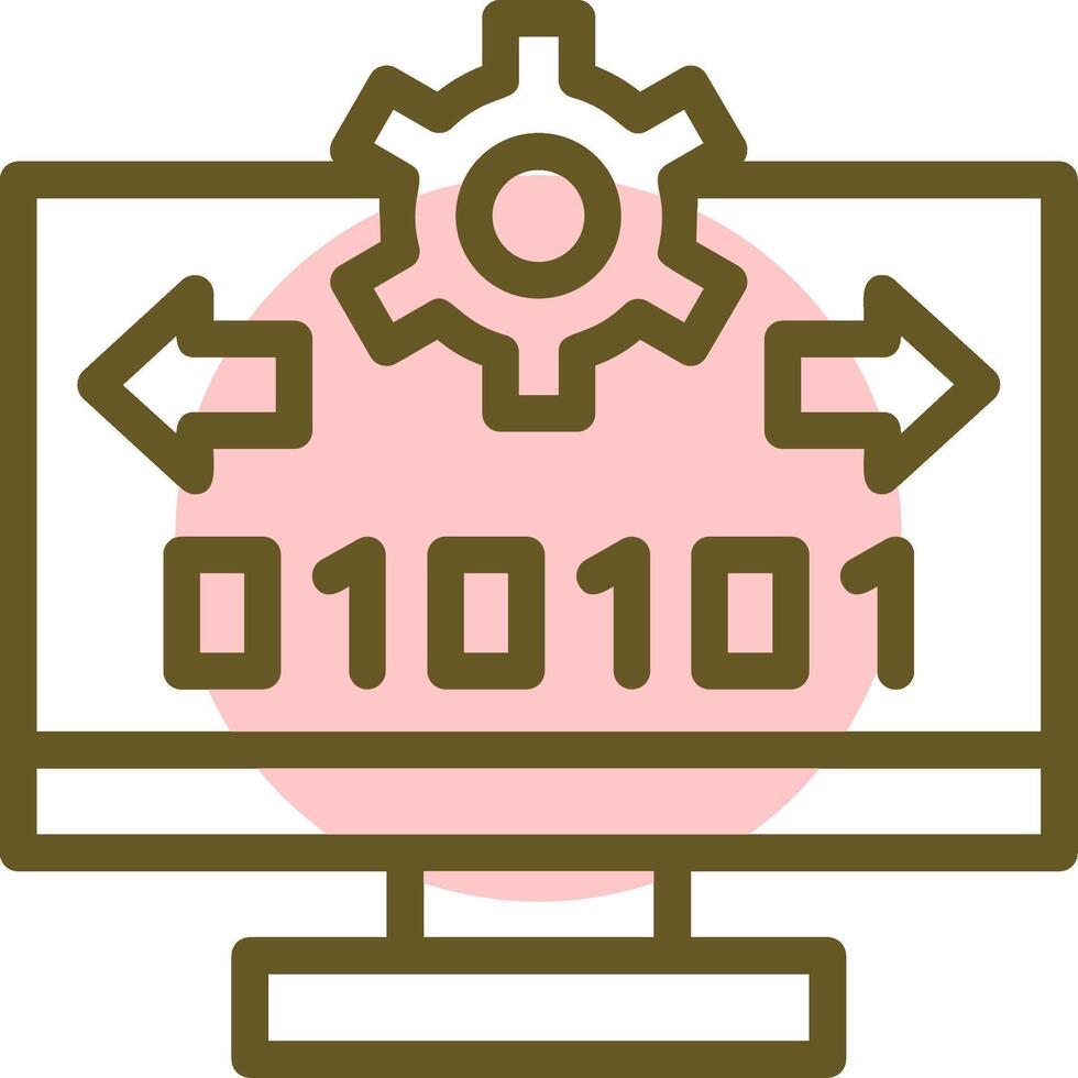 byte fluir lineal circulo icono vector