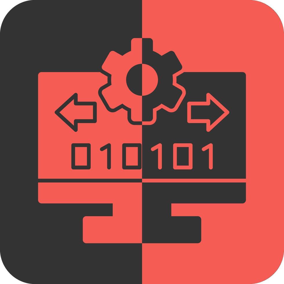 Byte Flow Red Inverse Icon vector