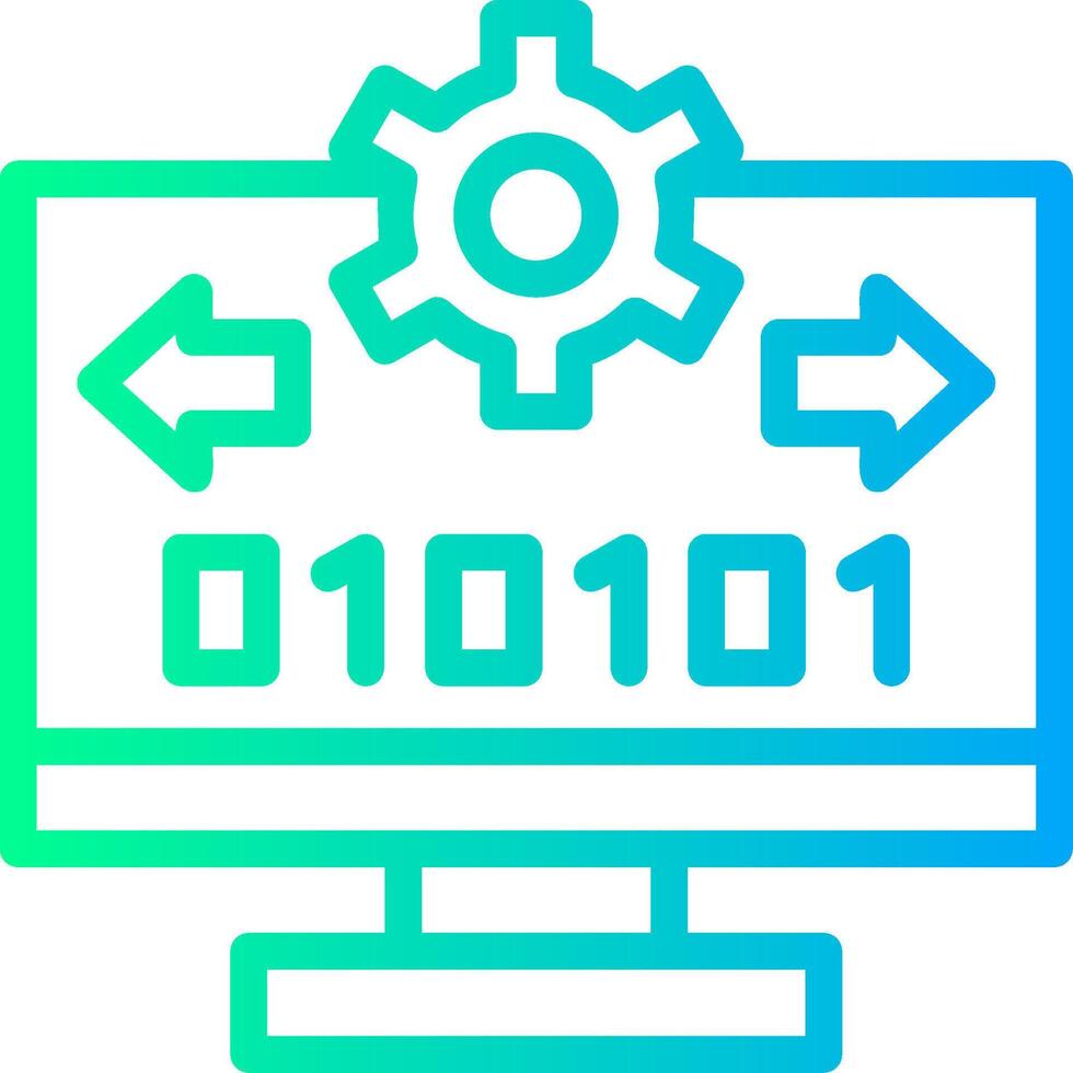 Byte Flow Linear Gradient Icon vector
