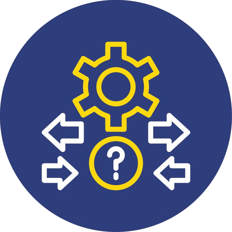Quiz Flow Dual Line Circle Icon vector