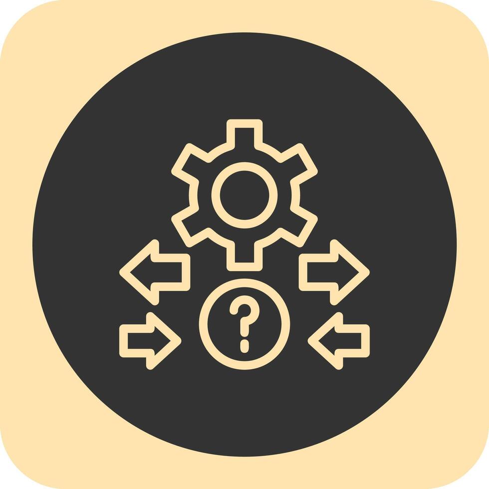 Quiz Flow Linear Round Icon vector