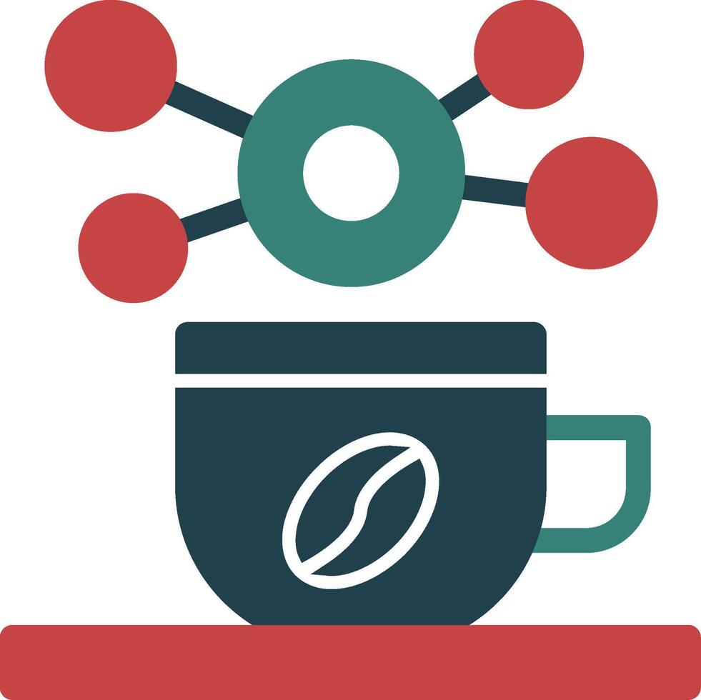 Coffee cup for informal networking Glyph Two Color Icon vector