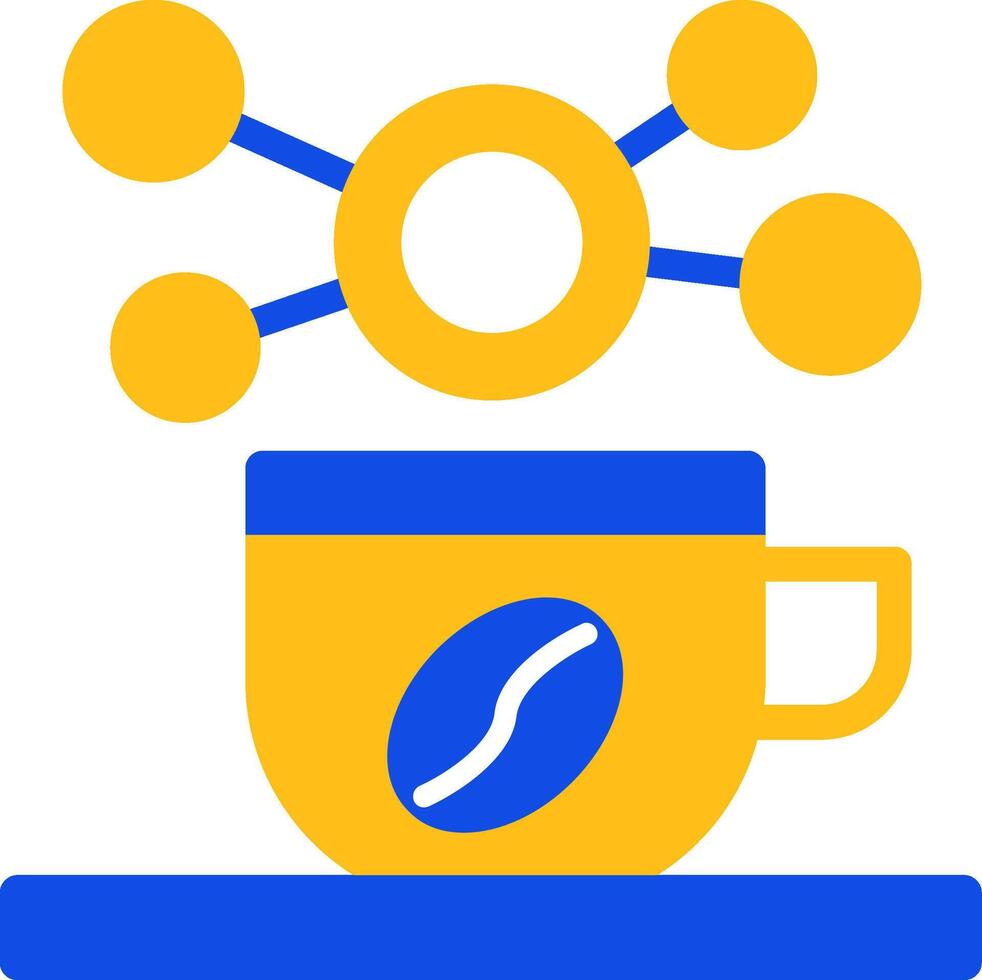 Coffee cup for informal networking Flat Two Color Icon vector