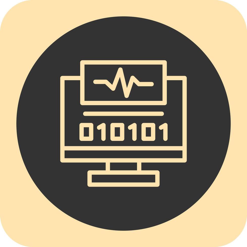 Byte Pulse Linear Round Icon vector