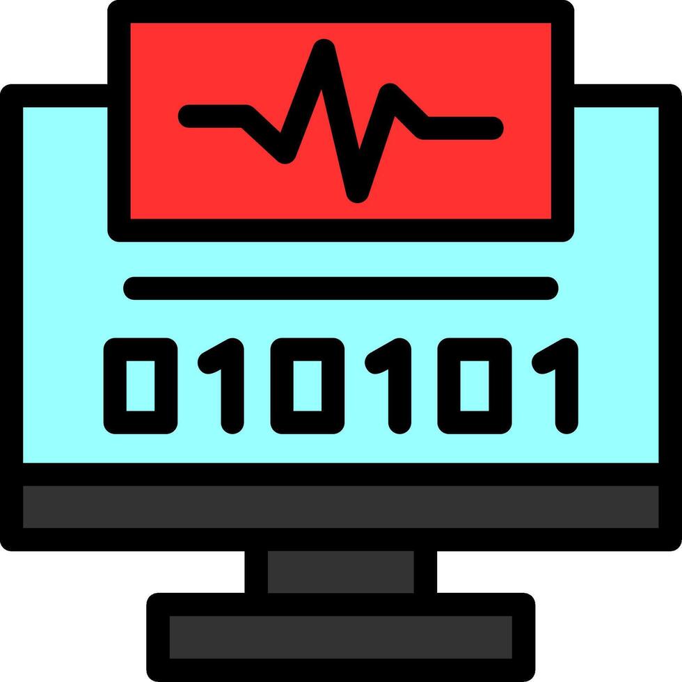 Byte Pulse Line Filled Icon vector