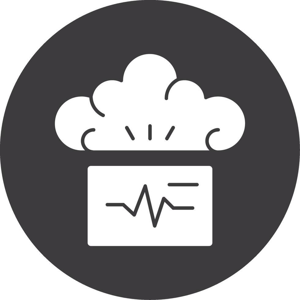 Mind Pulse Glyph Circle Icon vector