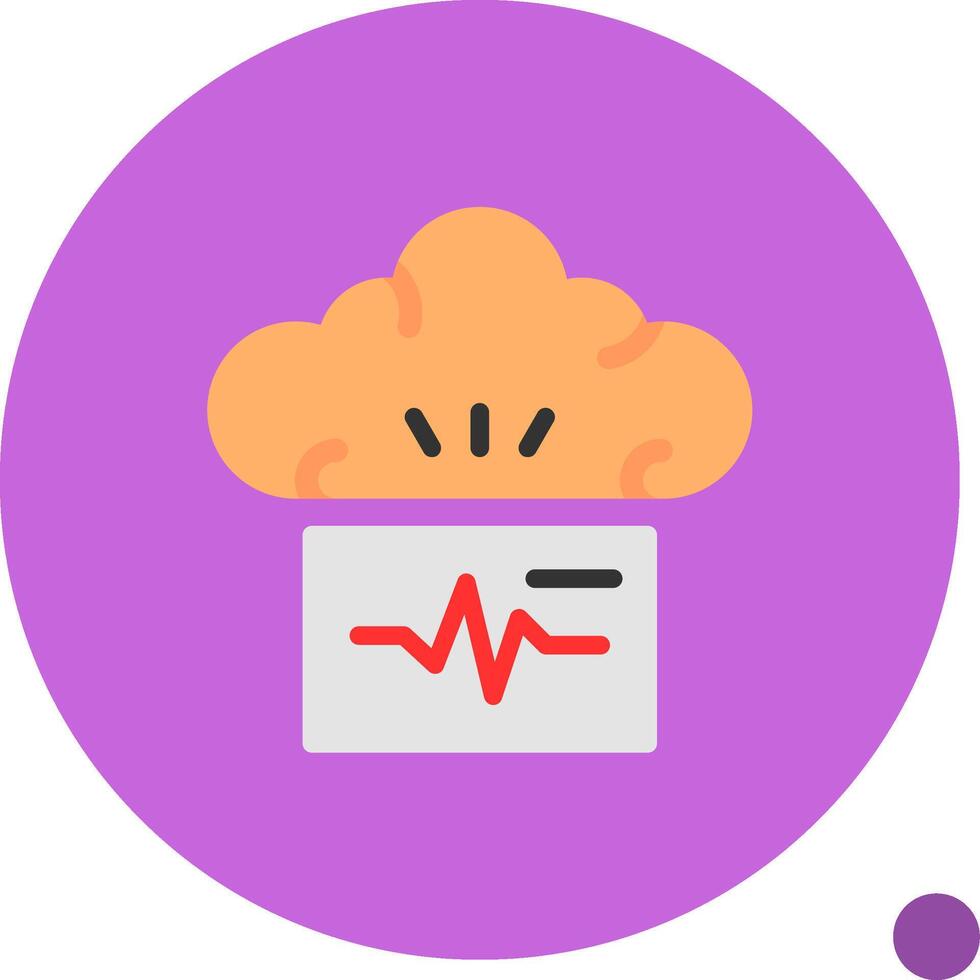 Mind Pulse Flat Shadow Icon vector