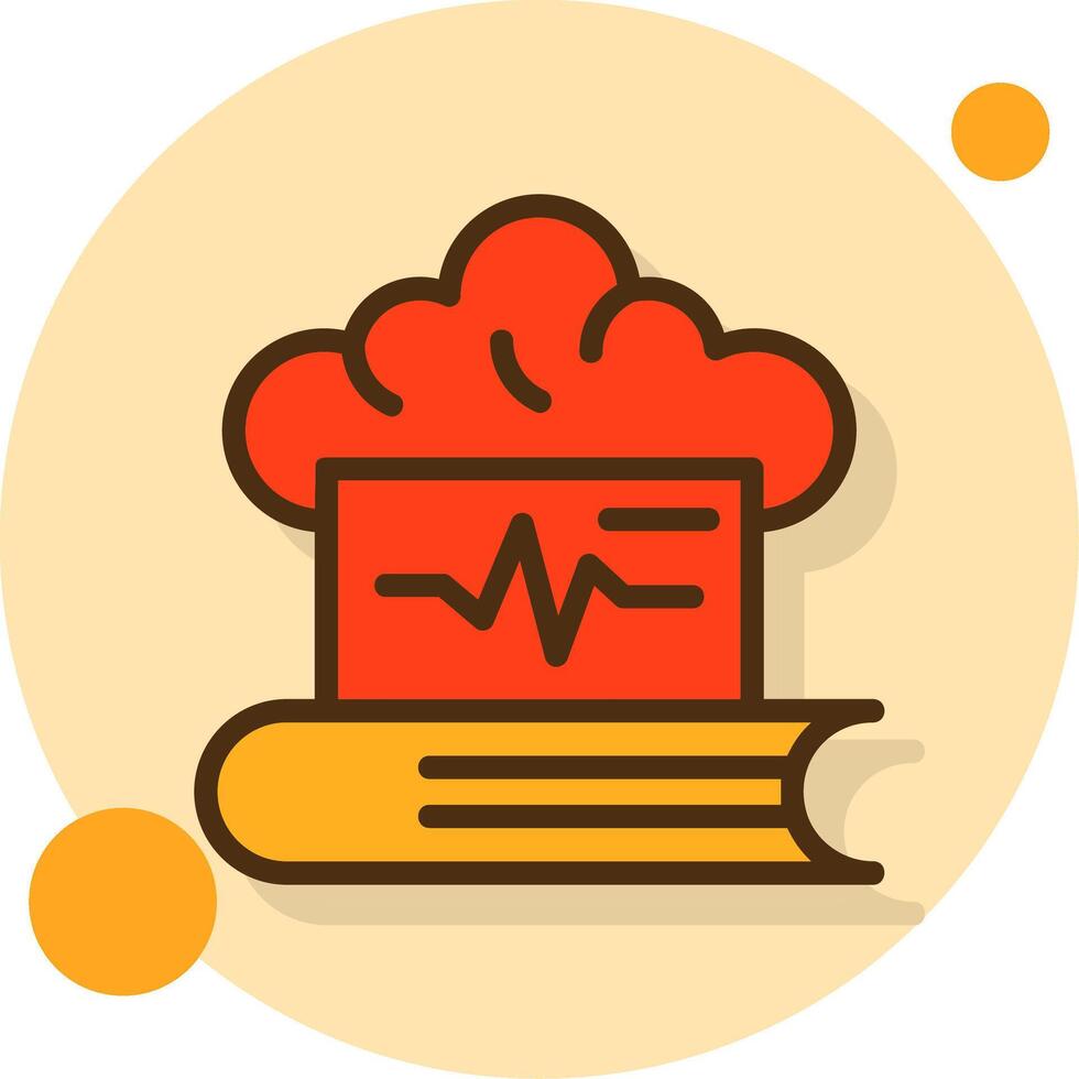 Learn Pulse IQ Filled Shadow Circle Icon vector