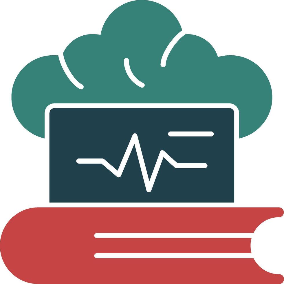 Learn Pulse IQ Glyph Two Color Icon vector