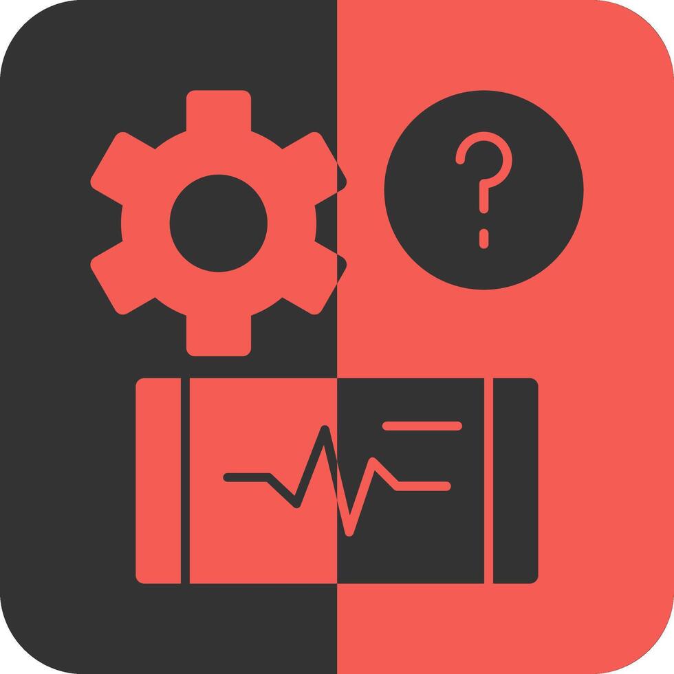 Quiz Pulse Red Inverse Icon vector